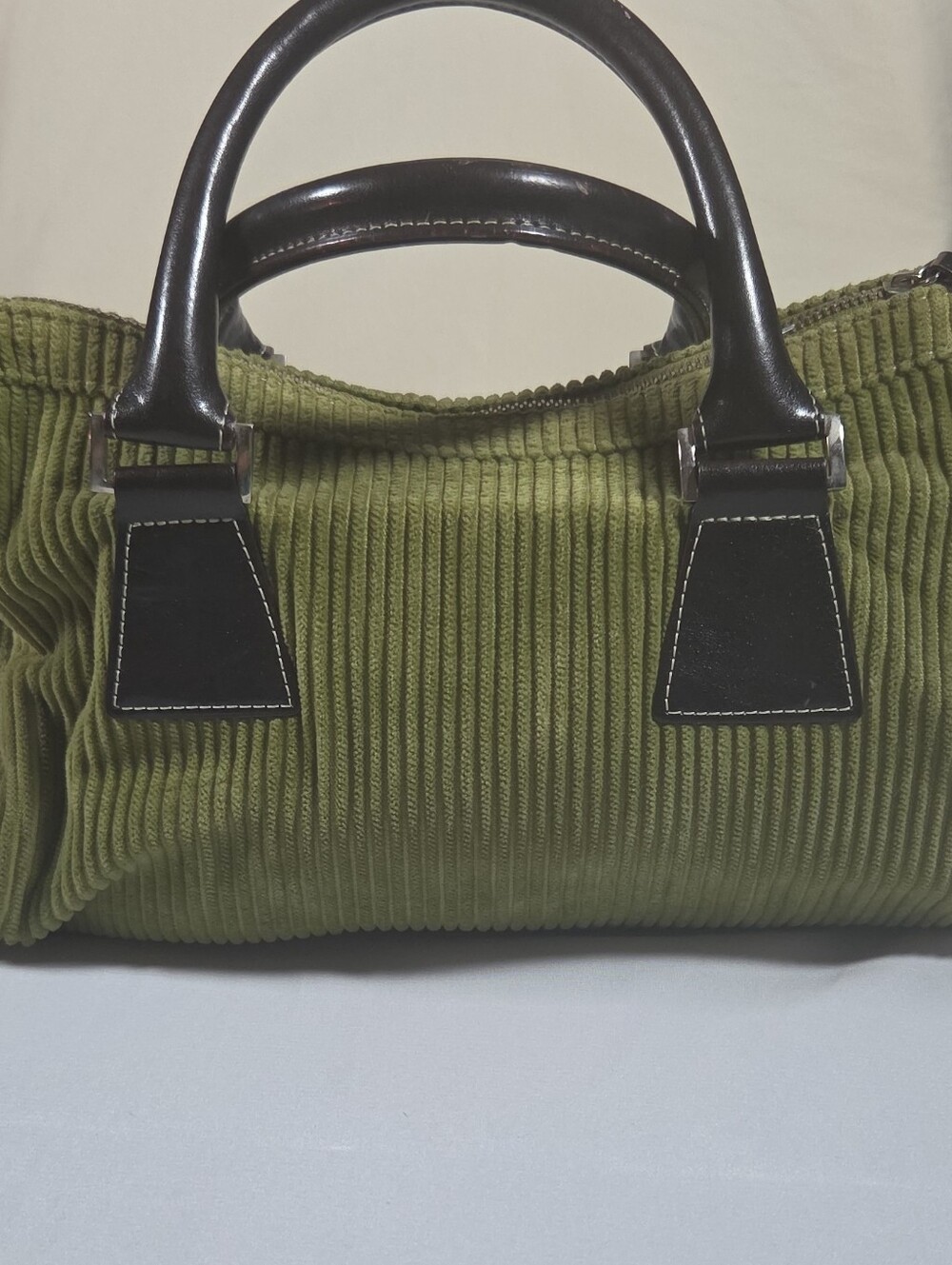 Matt & Nat Olive Green Corduroy Tote with Dark Brown Accents - Picture 2 of 8